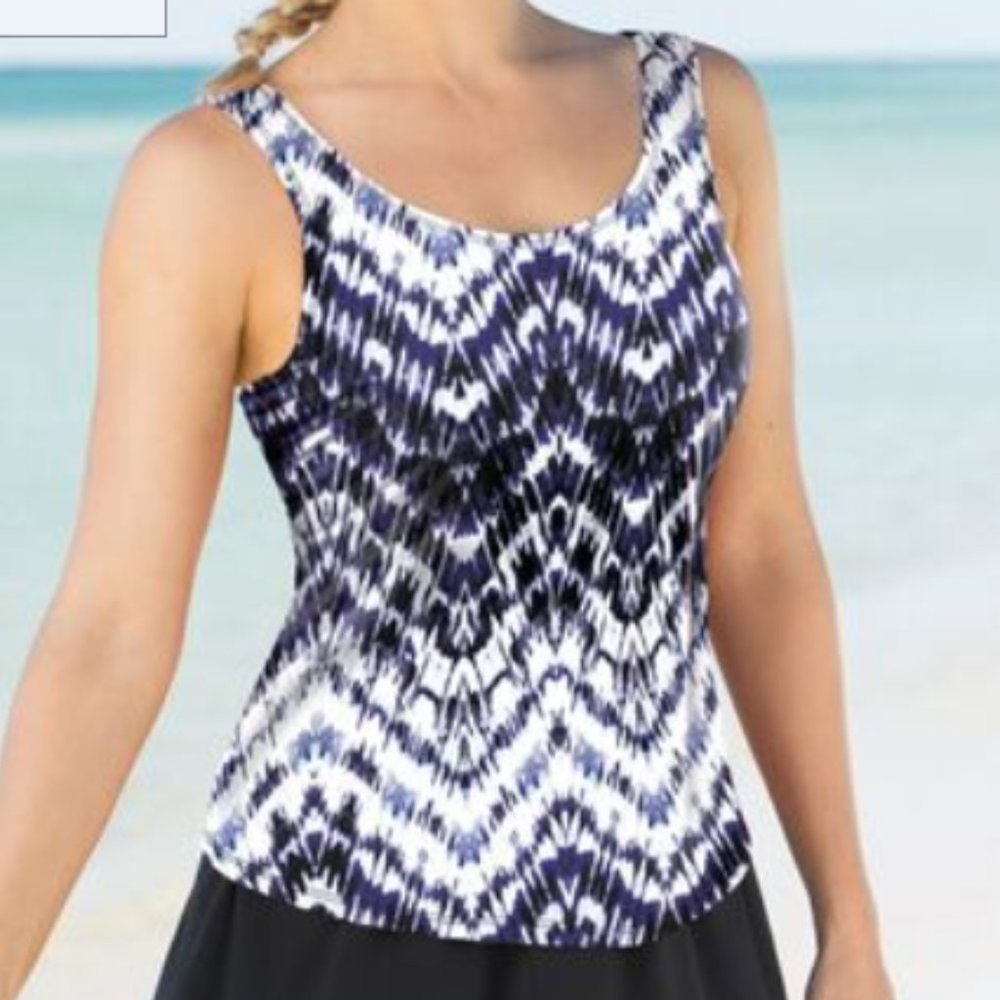 New Classic Tankini Top Swimsuits for All Modest tie dye plus Size 18